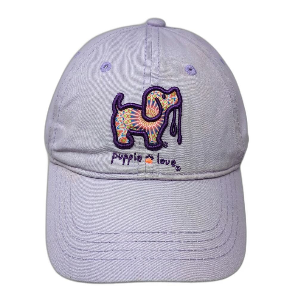 Puppie Love Baseball Cap Purple One Size Rescue Dog Mandala Graphic Hat Logo